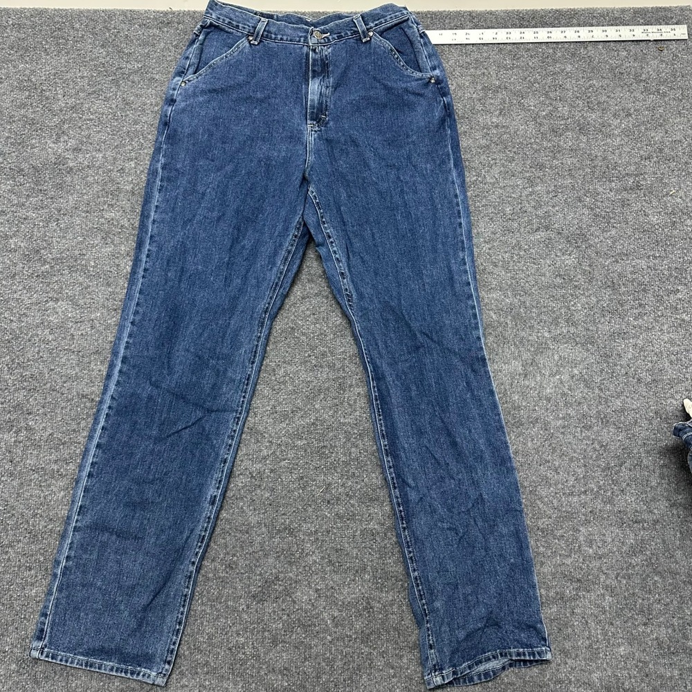 Riders Jeans Womens Size 14 L Blue Straight Leg Denim High Rise Medium Wash